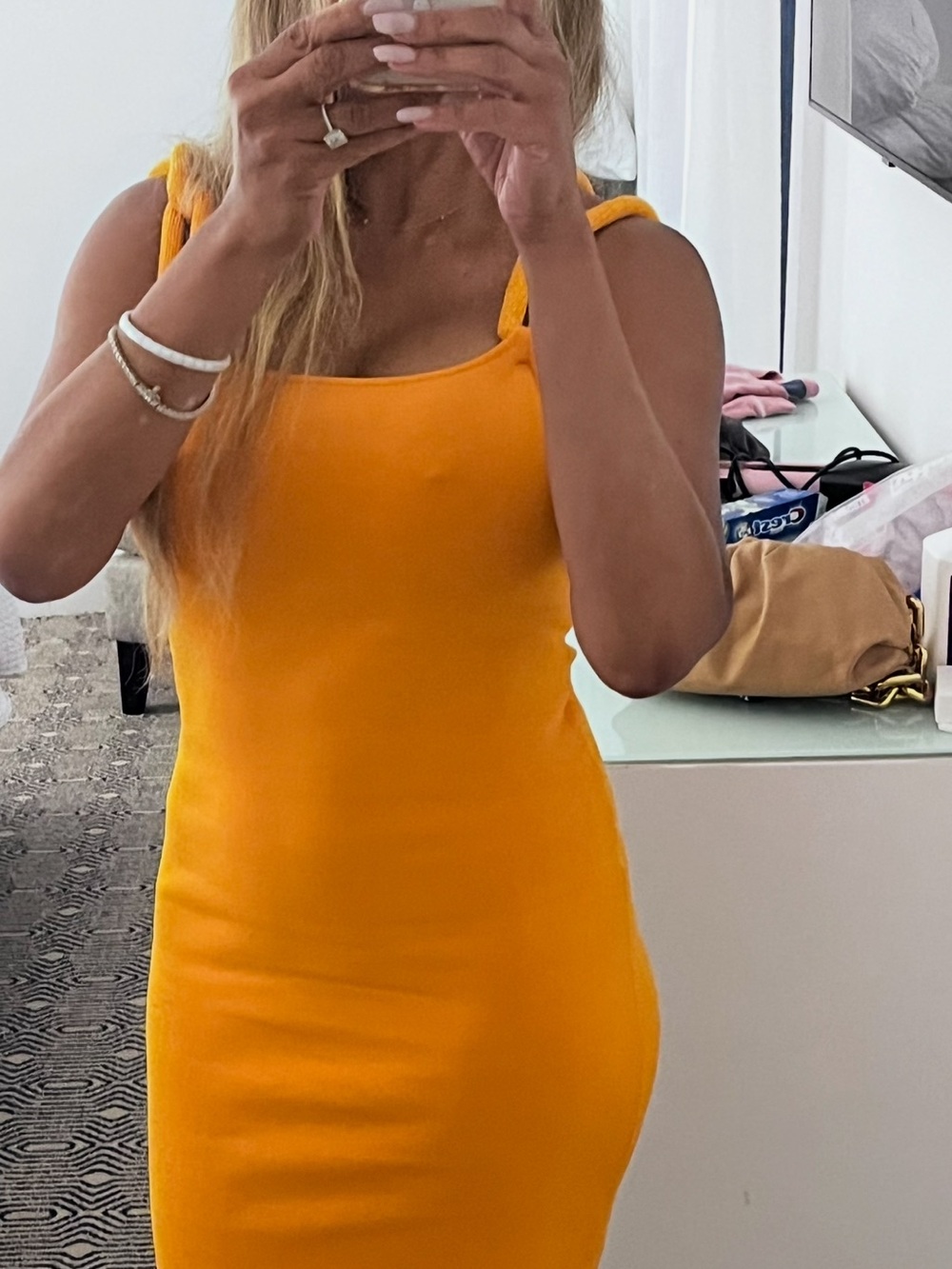 Alice + Olivia Vibrant Orange Knit Tank